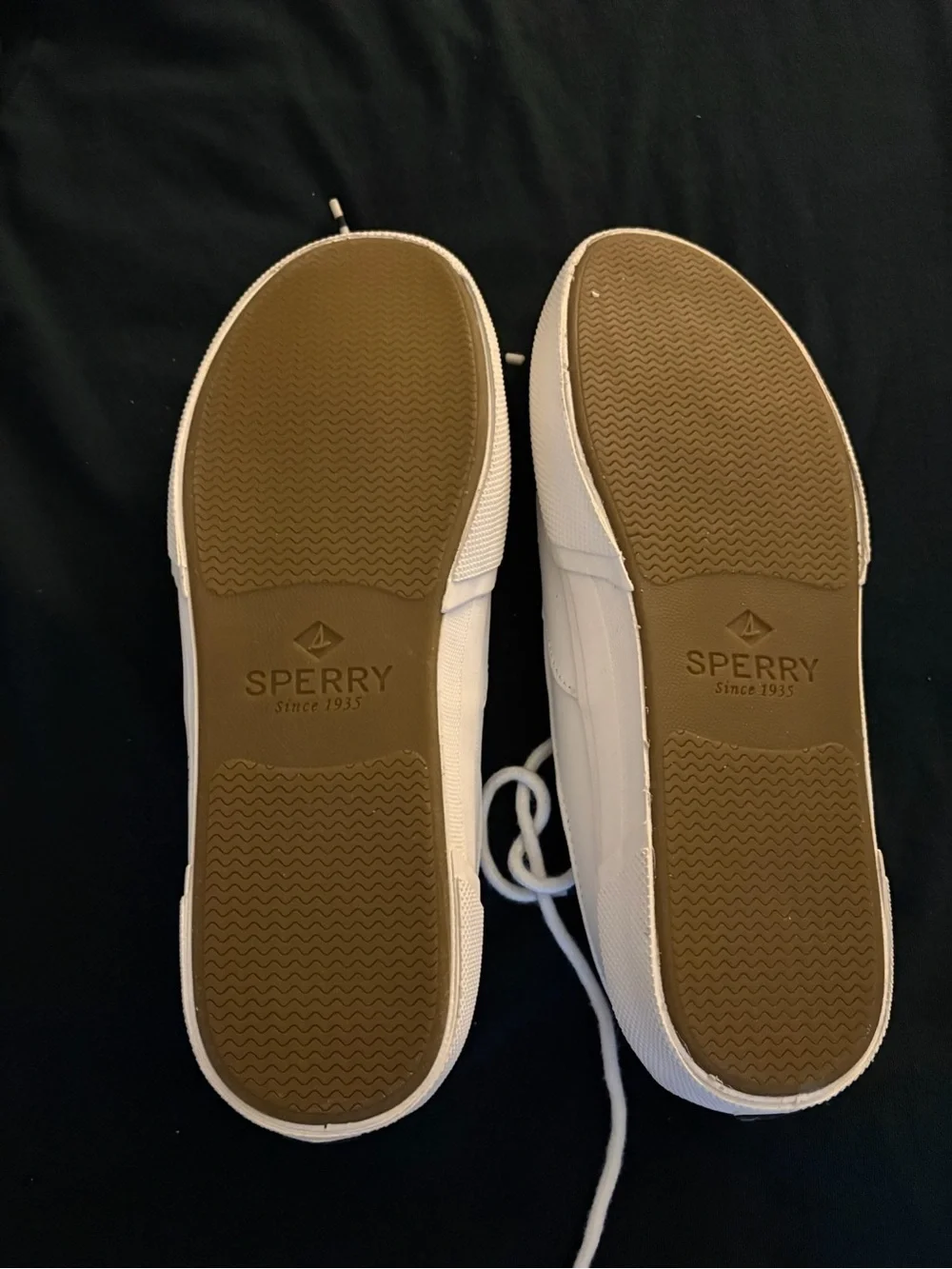 Sperry Men's White Perforated Leather Boat Sneakers